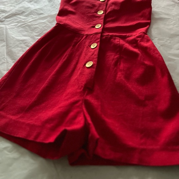 VTG 90s halter romper sz small ‘91 gold buttons 2.5” inseam shorty shorts summer - Picture 5 of 11